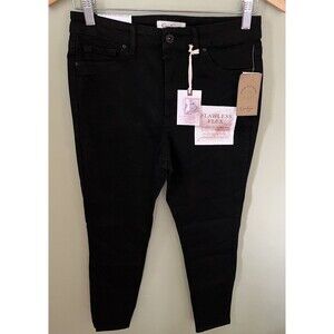 Jessica Simpson Black Denim Jeans Kiss Me High Rise Ankle Flawless Flex Size 28